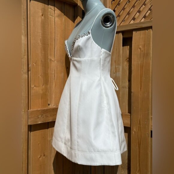 🆕 ACLER 🧿 NWT Oakwood Crystal Embellished Crepe Mini, Ivory - Sz AU 10 US 6 - Picture 9 of 16